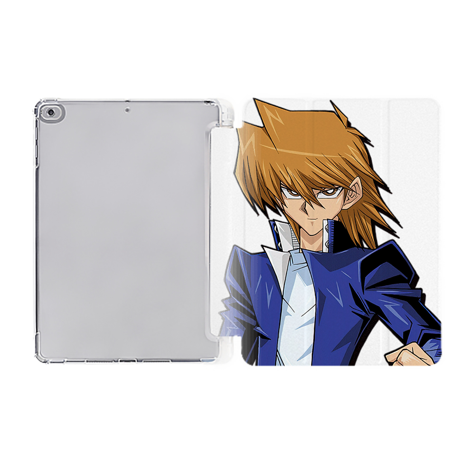 （画像用） 遊☆戯☆王 Yu-Gi-Oh! IPad ケース ペン収納付き 三つ折りスタンド PUレザー×シリコン 対応機種9.5/10.5/10.9インチ